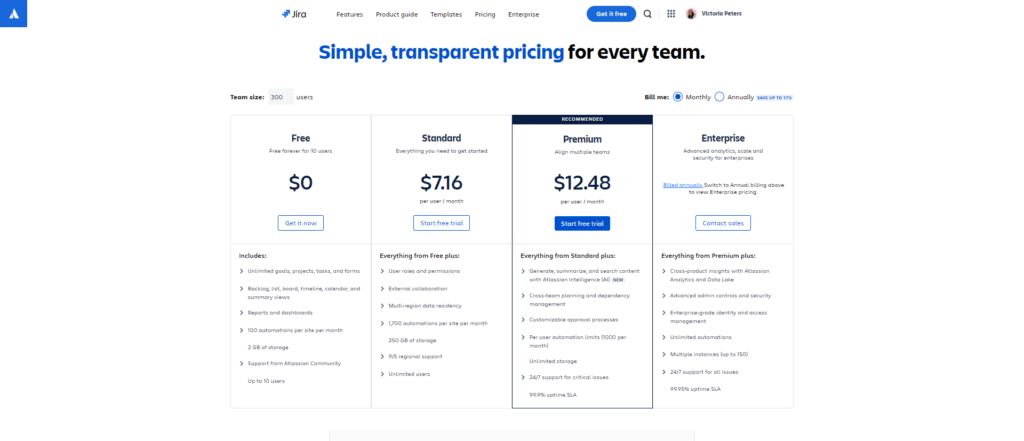 Jira Pricing Plan