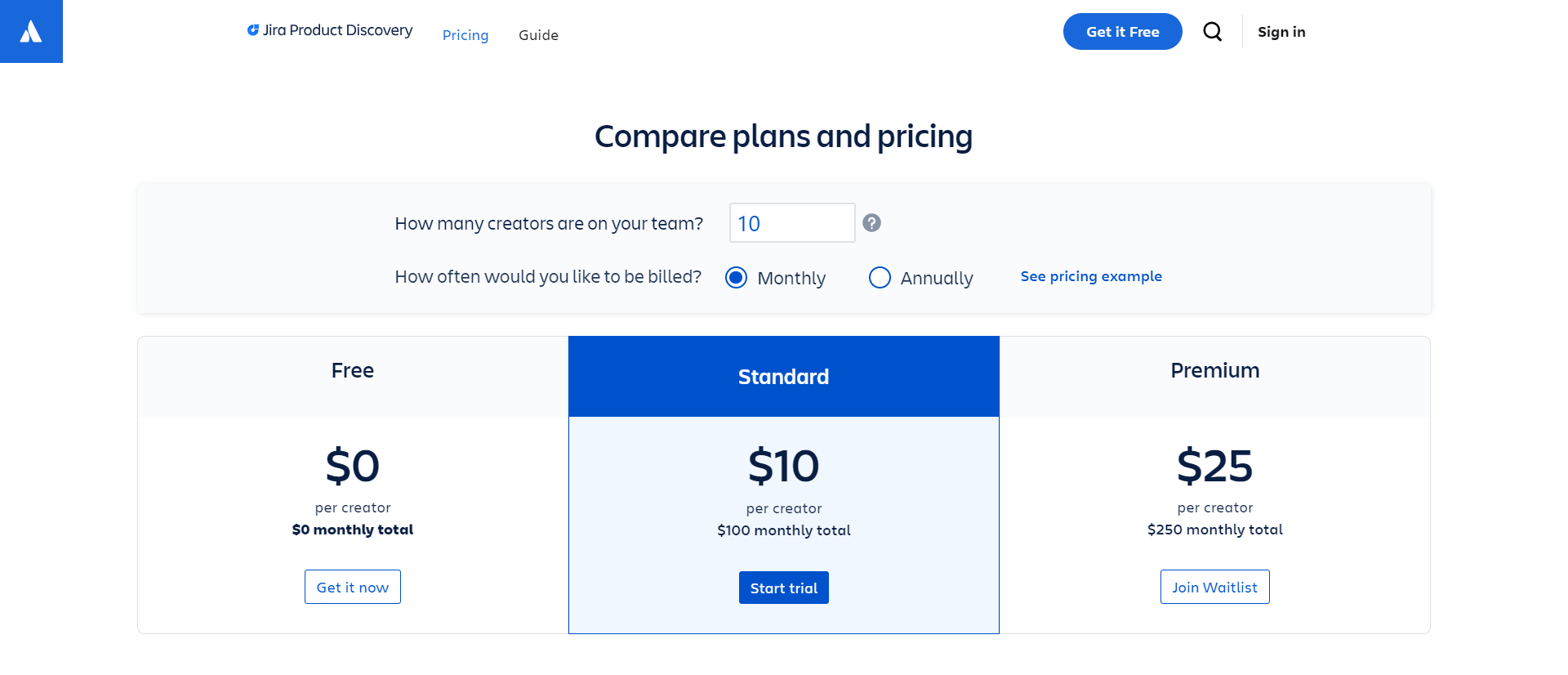 Jira Product Discovery Pricing Plans