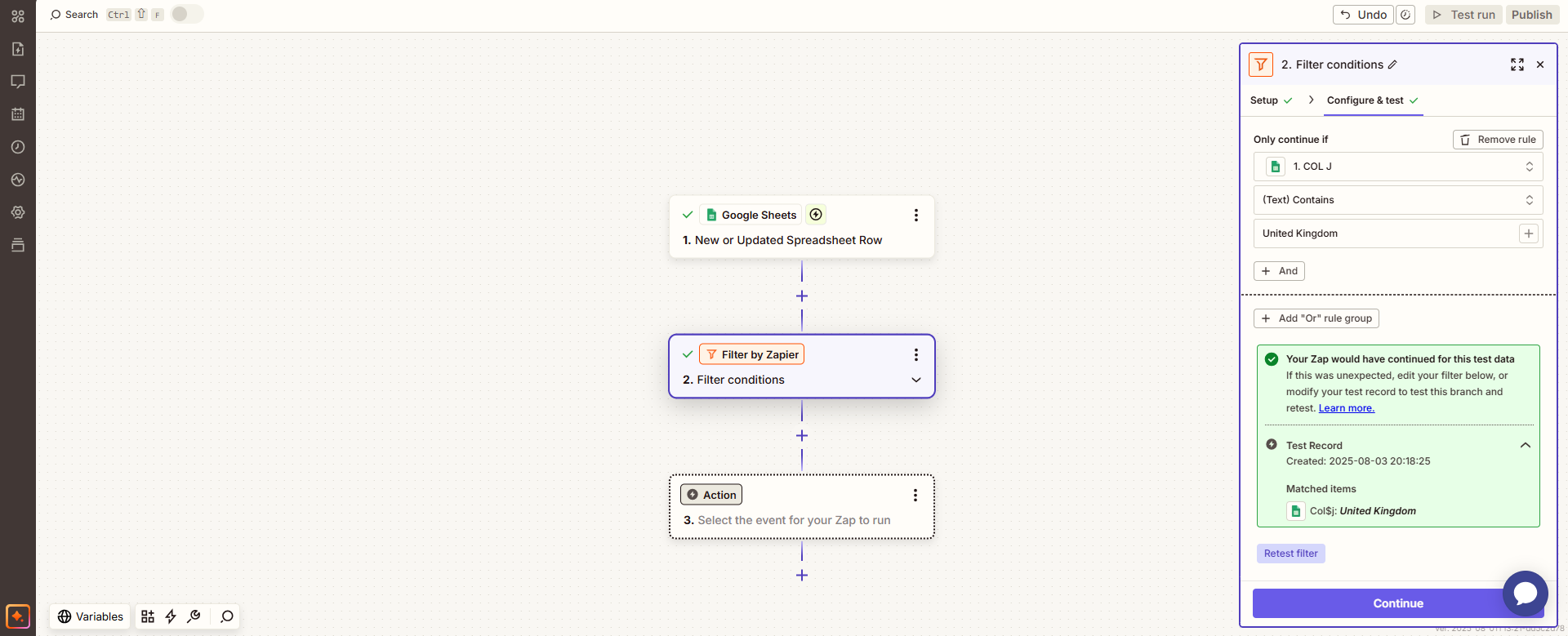 Filter by Zapier